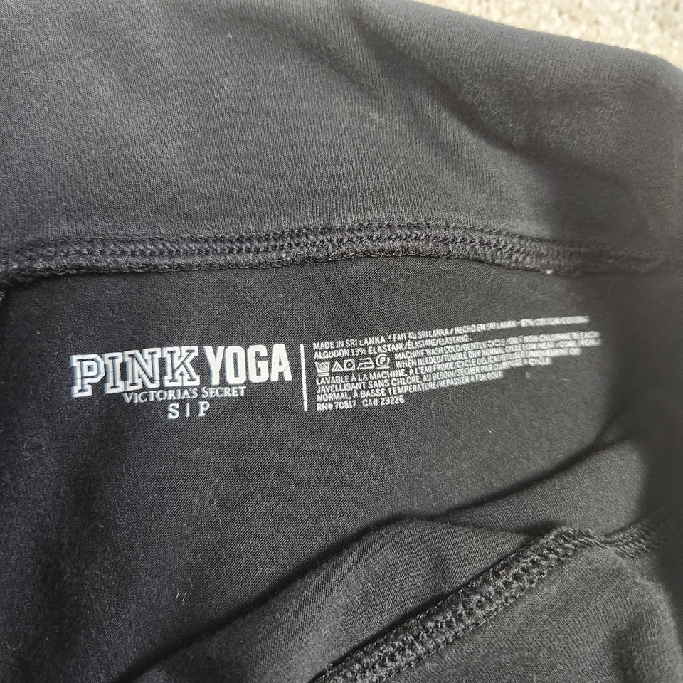 Leggings Victorias Secret Mujer Pequeños Acampanados Pierna Plegable Estilo Y2K Negro Rosa Foto 4 de 4