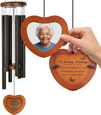 Photo Frame Memorial Wind Chimes for Loss of Mother Father Gift
