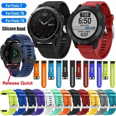 Sport Silicone Watch Strap Band Quick Fit For Garmin Fenix 7 6 5 7X 6X 5X 7S 6S