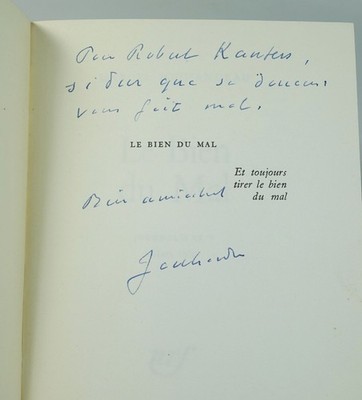 (Signierter Versand an R. Kanters) JOUHANDEAU Marcel. Das Gute des Bösen. Tagebücher V
