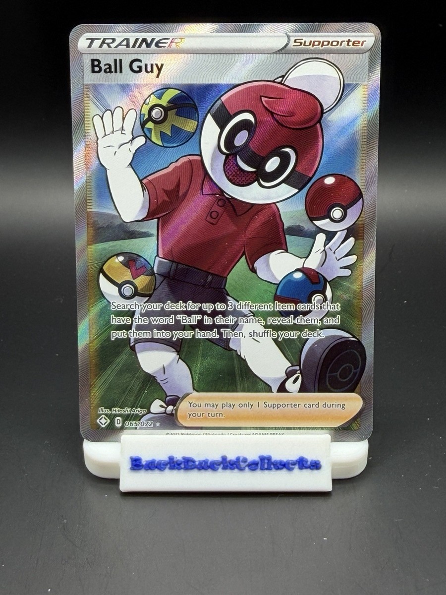 Pokémon Ball Guy Full Art Trainer Card 065/072 Shining Fates Holo Ultra  Rare
