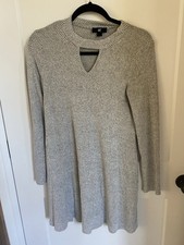 Grey And White Sweater Dress Medium