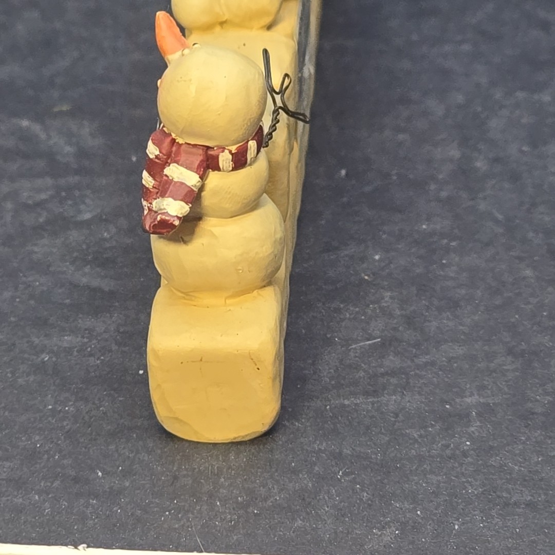 Blossom Bucket Suzi Skoglund "WINTER BLESSINGS" Shelf Sitter  Snowmen W/Scarves