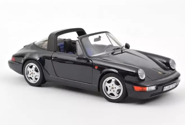 Porsche 911 Carrera 4 Targa 1991 miniature 1/18 Norev bleu métallisé en métal