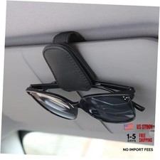 KIWEN Sunglasses Holders for Car Visor, Magnetic Leather Glasses 1 Black