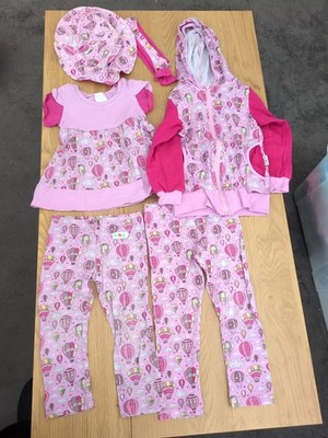 Babauba Set Heißluftballons,Rosa, Größe 92-98, Leggings, Sweatjacke, Oberteil
