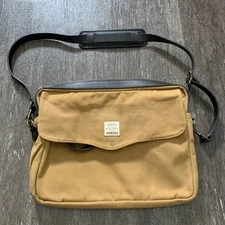 Filson Rugged Twill Field Bag Tan Leather Messenger Crossbody Mens