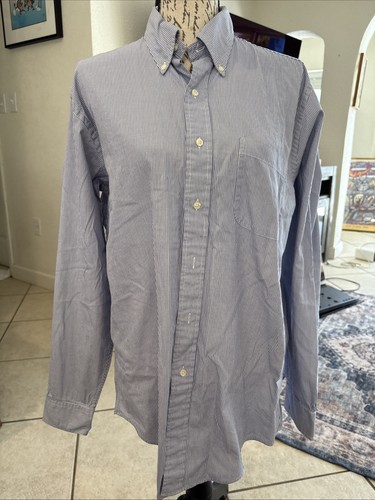 Brooks Brothers 346 SLIM FIT long sleeve cotton shirt, men's size M cotton black type Vintage Second Hand