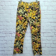 Mother Hustler Ankle Fray Jeans Size 28 Hopscotch Autumn Floral High Rise Boho
