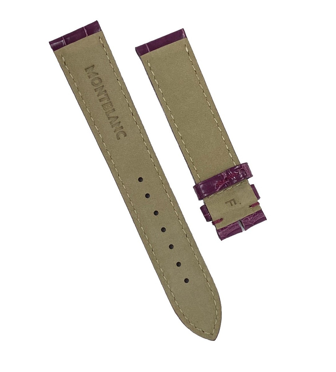 Genuine Montblanc Purple Alligator Leather 17mm x 16mm Band Strap