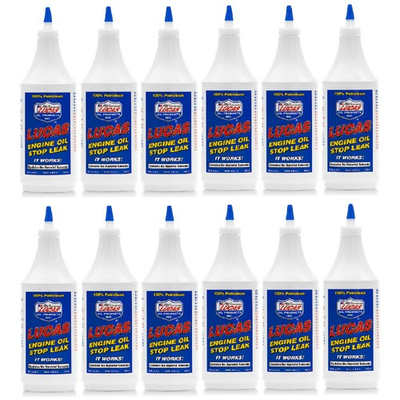 #ad Lucas Oil Set of 12 Petroleum Engine Oil Stop Leak w Additives 1 Quart Bottles $143.88