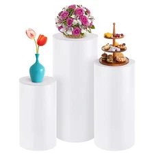 White Cylinder Pedestal Stands Round Cylinder Pedestal Display Plinth Pillars