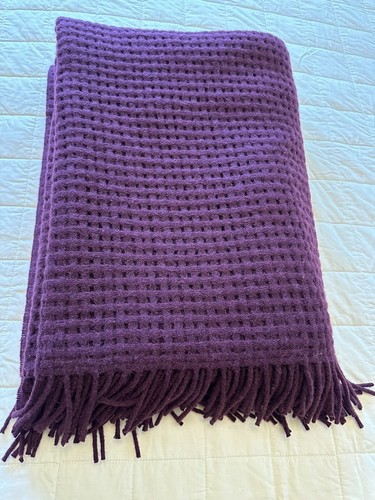 PURPLE Elvang Denmark ALPACA + WOOL Throw/Blanket Mini Windowpane - Picture 20 of 24