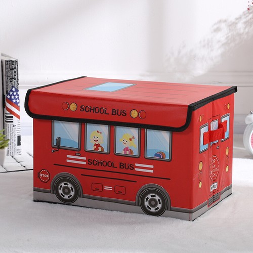 Collapsible Storage Box Folding Cartoon Car with Flip-Top Kids Room Toy Baskets - Picture 7 of 20