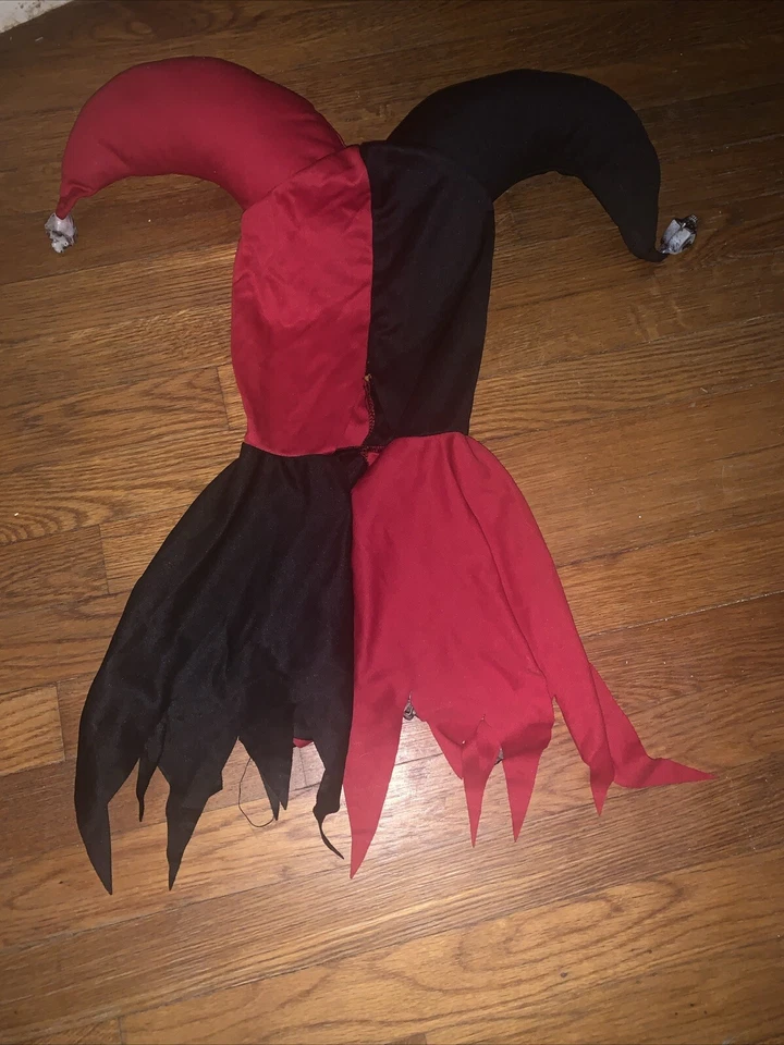 Disfraz Payaso Bufón Malvado Esqueleto Niño Niño NUEVO Rojo Negro Med. (8-10) Foto 4 de 4