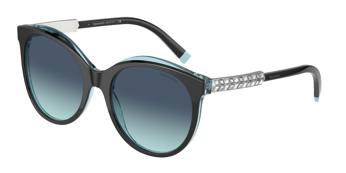 Tiffany & Co TF 4175B 8285/9S Black Cat Eye Sunglasses Blue Lens 55 19 140 READ Tiffany TF 4175B Sunglasses Black 100% | Mercari main image 2
