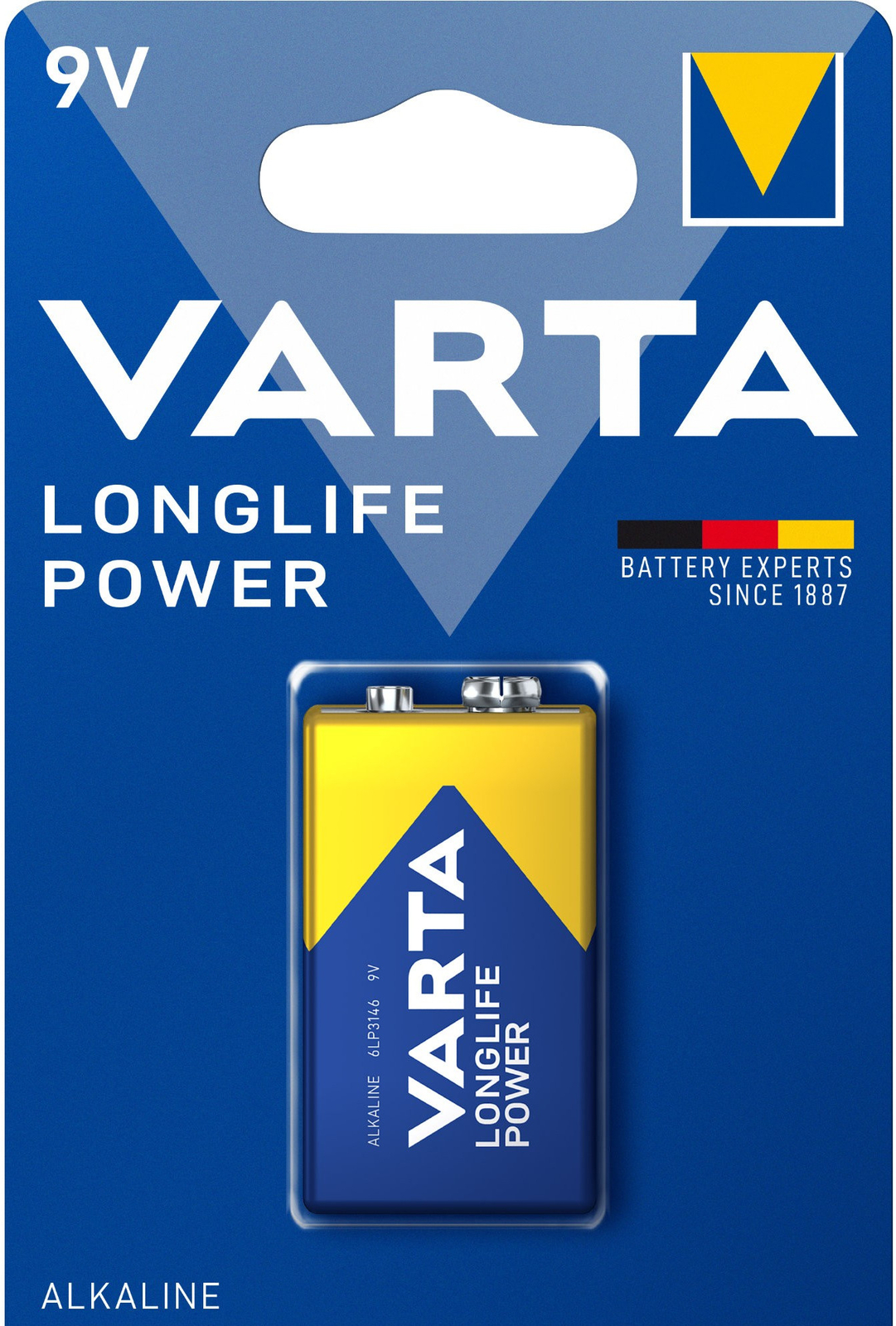 Thumbnail - 4x Varta Longlife Power Alkaline 9v Batterie 4x1er Blister 4922