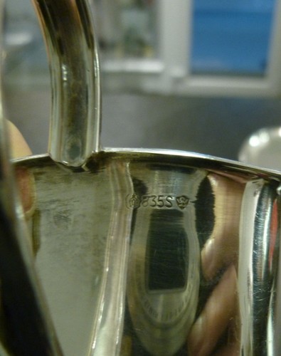 Zuckerschale + Milchkännchen + Tablett 835er Silber LW Lutz & Weiss Zucker Milch - Bild 6 von 9