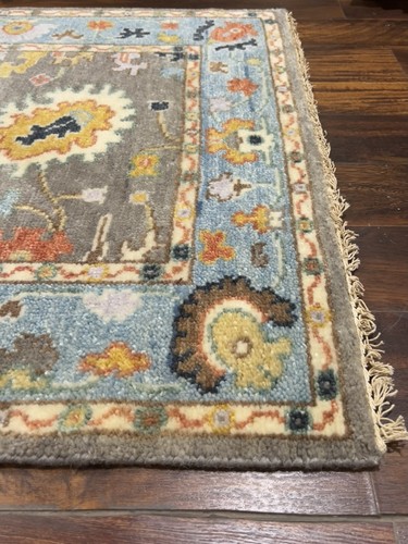 Colorful Hand Knotted Turkish Oushak Heriz Geometric Area Rug Carpet 3’1x5’2,83 - Picture 11 of 12