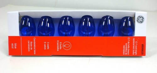 (6 Pack) of C-7 Light Bulbs Transparent Christmas Tree Night Light PICK A COLOR - Picture 7 of 22