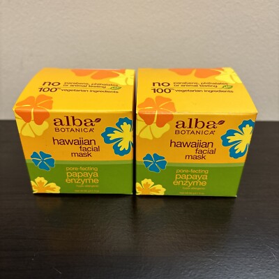 Lot Of 2 Alba Botanica Hawaiian Papaya Enzyme Facial Mask - 3 Oz Each  2 Pack