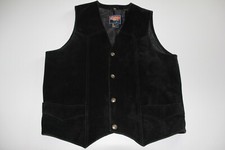 Cripple Creek Western Men's Leather Suede Vest Medium Black