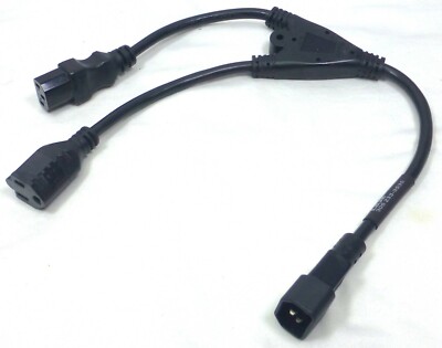LASE 1.8'' FT AC Power Cable Y Splitter IEC320-C14 to IEC320-C13 & Nema NR5-15R