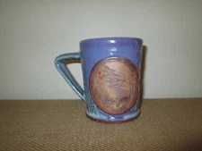 GRATEFUL DEAD  Steal Your Face Artisan Studio Pottery Blue Glazed Mug Signed