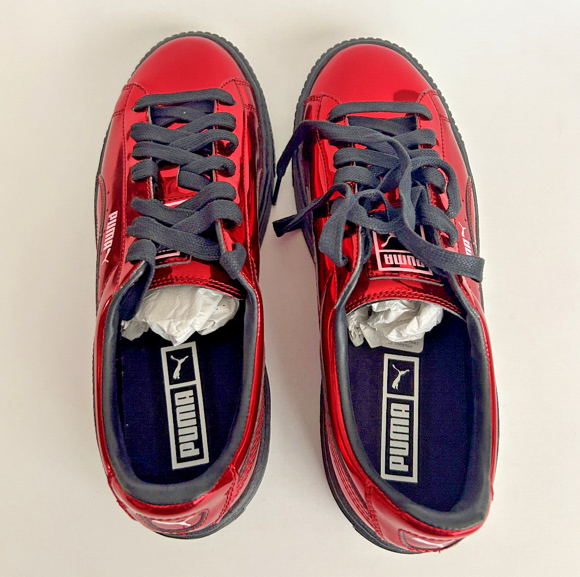 PUMA Platform Metallic Red Sneaker Shoes 362339-05 Women's