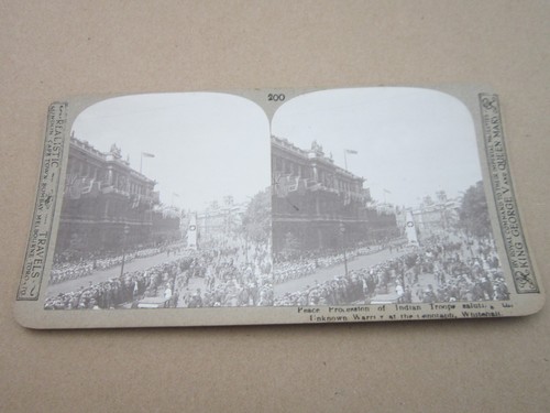 Cenotaph Vol 2 No 200 Realistic Travels WW1 Stereoview Card Militaria - Picture 2 of 3