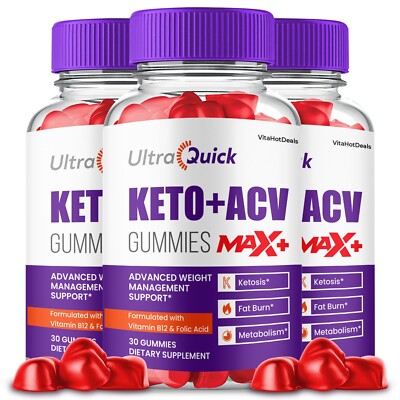 UltraQuick Max + Keto ACV Gummies, Maximum Potency Gummies (3 Pack)