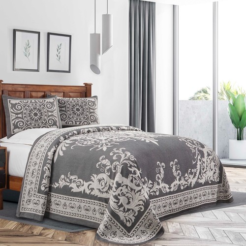 Adalie Lightweight Cotton Blend Jacquard Traditional Medallion Bedspread Set - Picture 28 of 74
