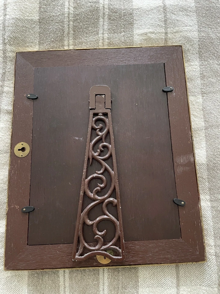 Espejo de latón MCM Hollywood Regency marco de bambú soporte trasero ornamentado de metal 12x9,5 Foto 4 de 4