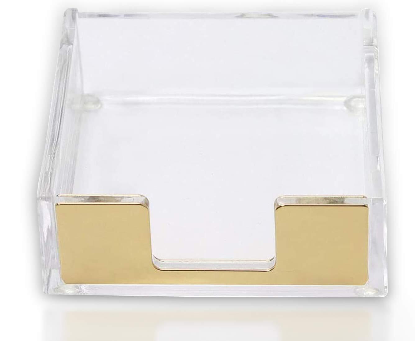 Acrylic Sticky Note Holder Desk Organizer Decor For 3x3 Sticky Notes Memo gold