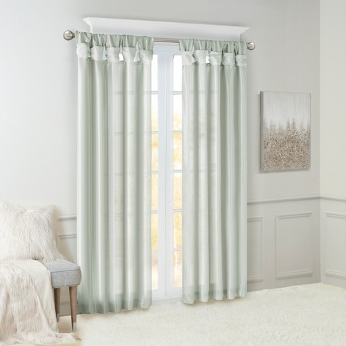 Madison Park Emilia Twist Tab Lined Window Curtain Panel Pack of 1 Window Drape - Picture 33 of 103