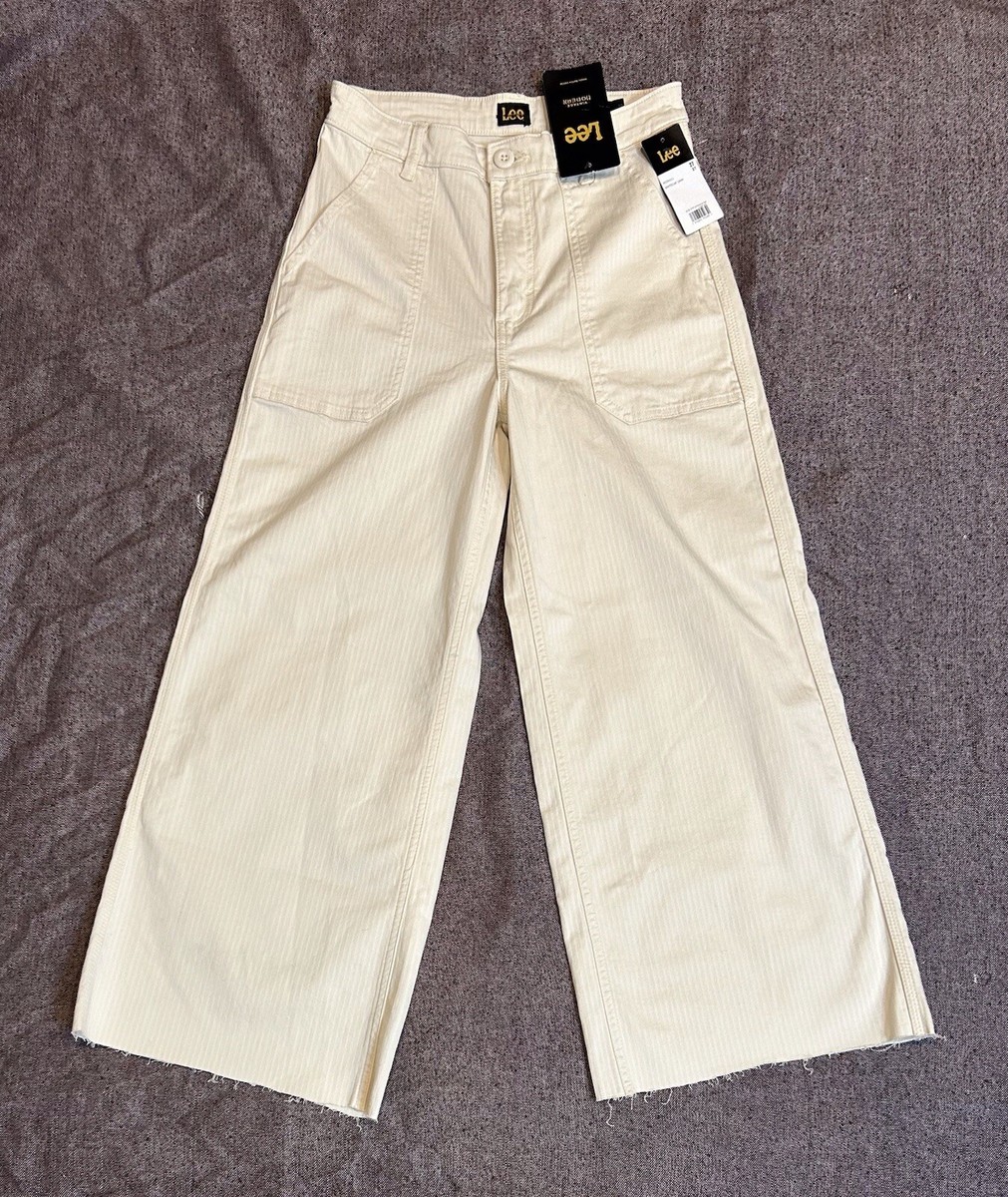 Lee Vintage Modern Nwt Vintage Ivory High Cropped Wide Leg Jeans
