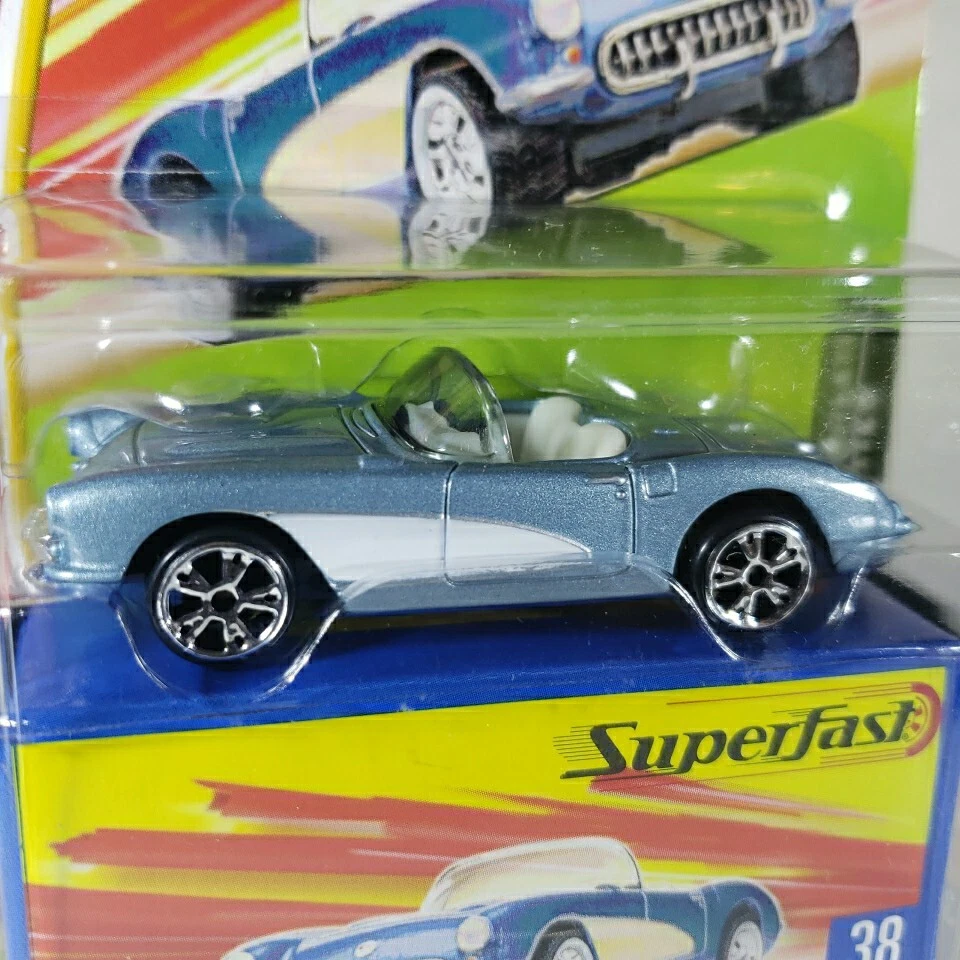 Chevy Corvette 2005 Matchbox Superfast #38 1957 azul claro edición limitada Foto 2 de 4