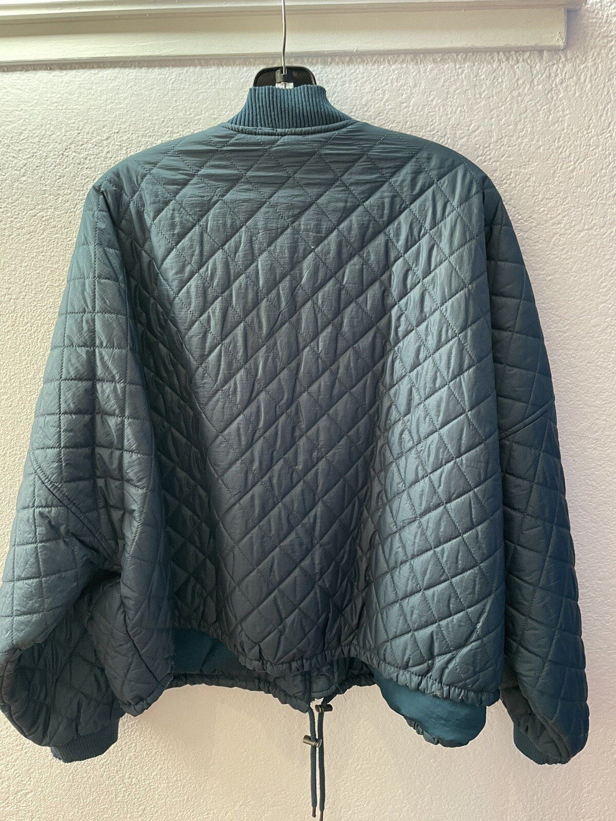 FREE PEOPLE Teal Oversized Quilted Bomber Jacket Wome… Gem