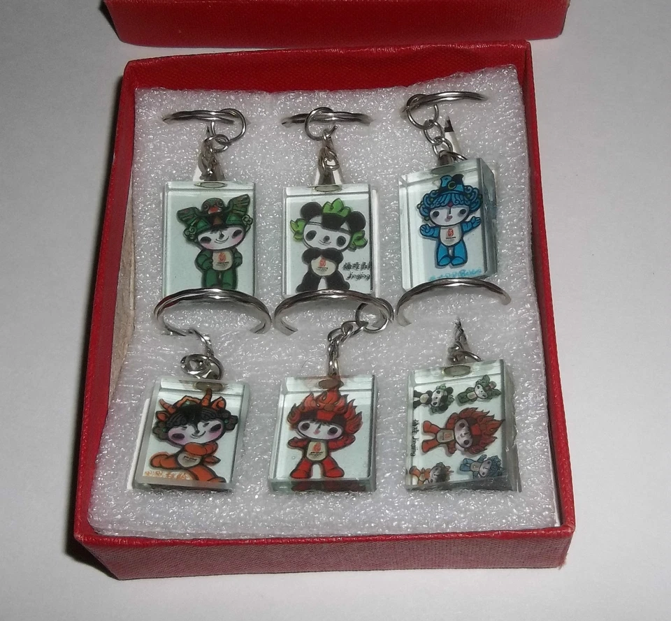 Beijing 2008 Olympics Mascots 6 Keychain Boxed Set - RARE SET - Image 2 of 4