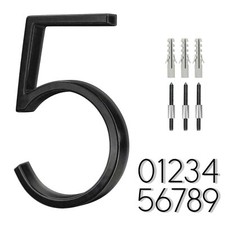 6" Stainless Steel Floating House Number Metal Modern Number 5 Includes Nails