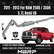MBRP Lite 3'' Cat-Back Exhaust Single Exit For 2011 - 2013 Ram 2500 / 3500 5.7L