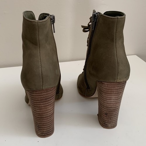 Steve Madden Women's Green Lace up Open Toe Ankle Heeled Boot Size 6 - Picture 3 of 12