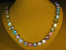 MARIANA JEWELRY NECKLACE SWAROVSKI CRYSTALS Rhod Pl Multi Color Tennis Mosaic