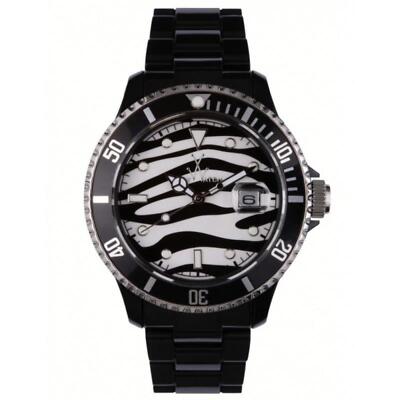 TOYWATCH TS02BK Zebra Resin Strap Unisex Time Only Watch