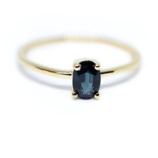 Blue Sapphire Gemstone Dainty Solitaire Engagement Ring, valentine day gifts