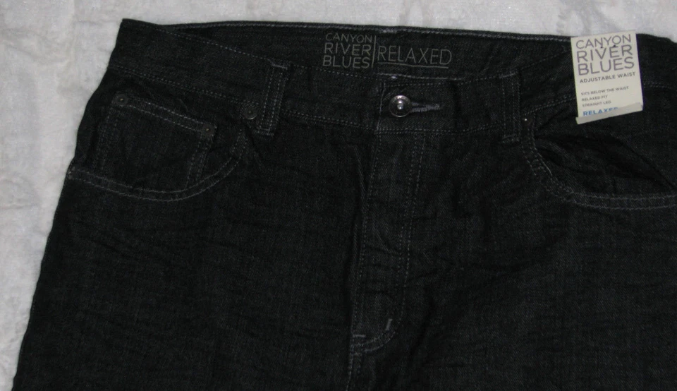 Хлопковые джинсы Canyon River Blues Boy's 18 Husky Black Relaxed Fit с регулируемой талией - Изображение 2 из 3