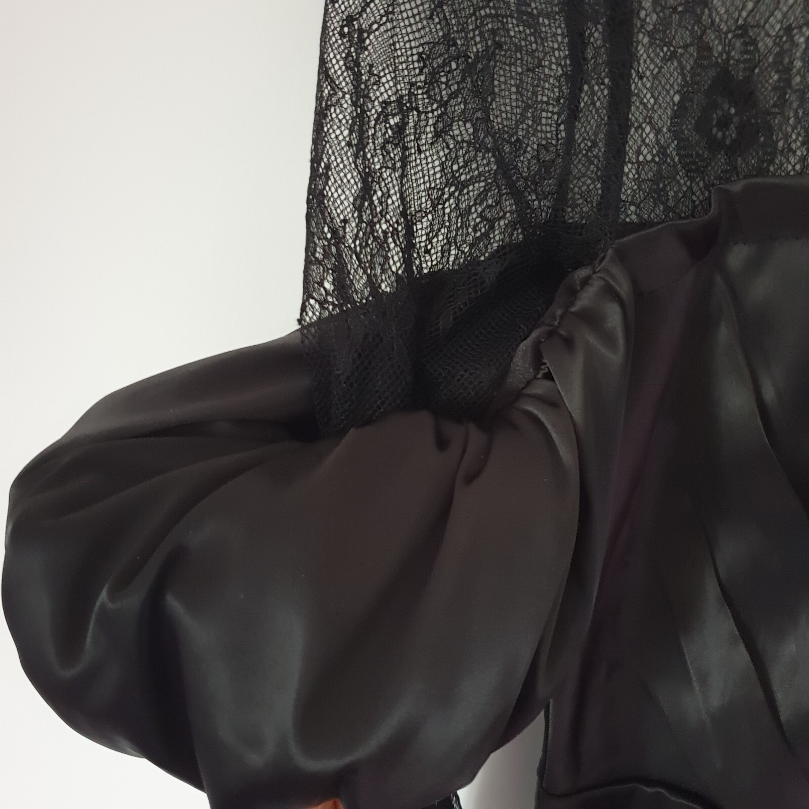 Club London Black Satin Lace Mini Bardot Dress UK10 RRP£120 #ListingsInLights image 6