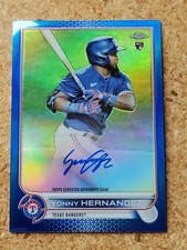 Yonny Hernandez 2022 Topps Chrome Rookie Blue Refractor Auto Parallel 055/150 RC