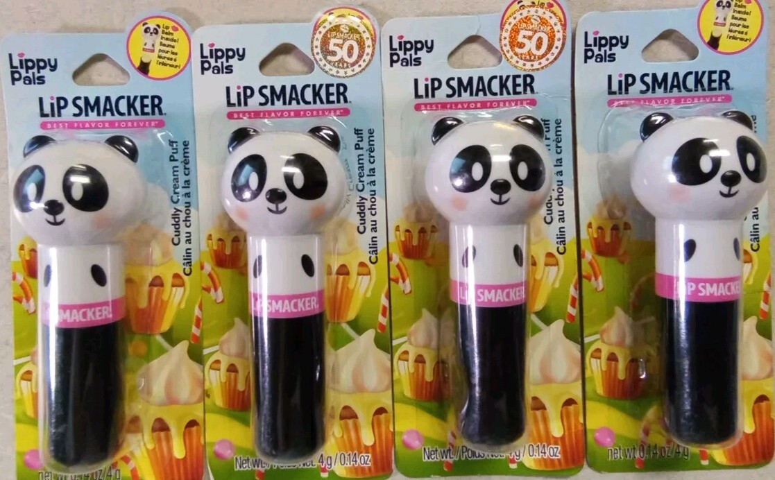ご当地Lippy 16点セット 4 Lippy Pals Lip Balm, Lip Smacker, Panda Cuddly Cream Puff, 0.14