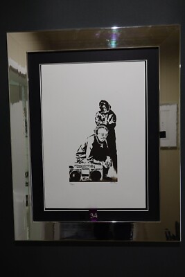 Banksy Lithographie limitiert, handsigniert, Prägestempel, Old Skool
